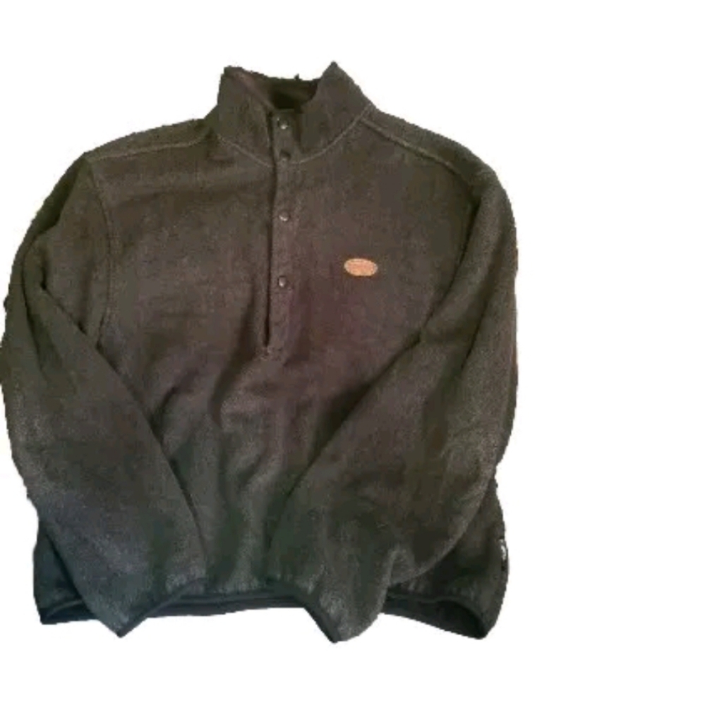 Vintage Woolrich Snap Mock Neck Charcoal Men's XL Fleece Pullover Polartec USA - Picture 1 of 14